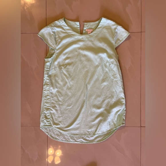 J.Crew Women's J.Crew short sleeve top fabric blouse light blue mint pullover - Picture 4 of 15